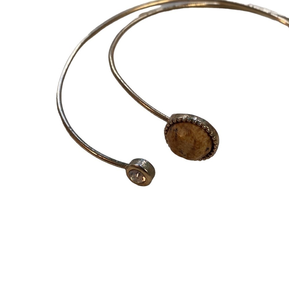 Two piece | Gold | Faux Stone | Bangle Set - Picture 5 of 11